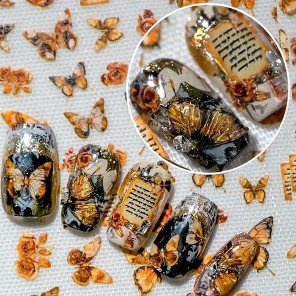 Autocollants décoratifs pour ongles Papillons