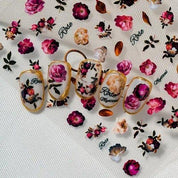 Autocollants décoratifs pour ongles Roses romantiques