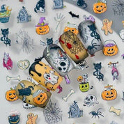 Autocollants pour ongles – Halloween KO1449 – Citrouilles et chats