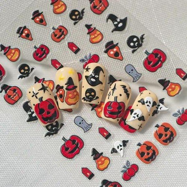 Autocollants pour ongles – Halloween SD-2444 – Citrouilles
