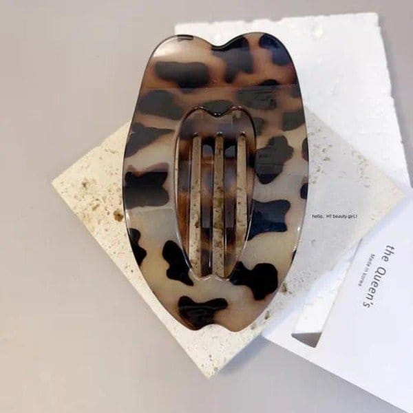 Barrette pince en acrylique écaille de tortue Écaille blanche