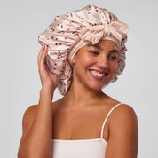 Bonnet en satin ajustable et oversized à imprimé cerises - Boutique du Cheveu