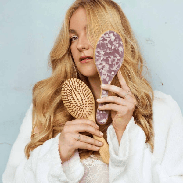 Brosse à cheveux en bambou Eco Responsable Mauve
