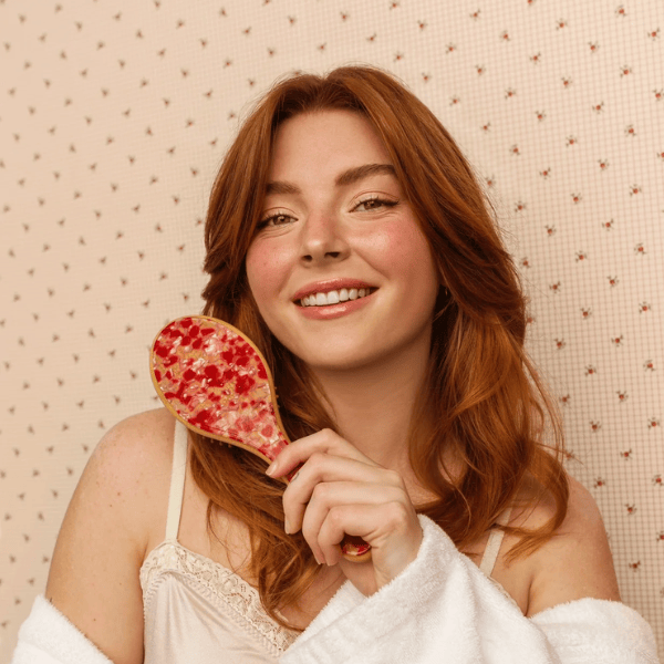 Brosse à cheveux en bambou Eco Responsable Rouge