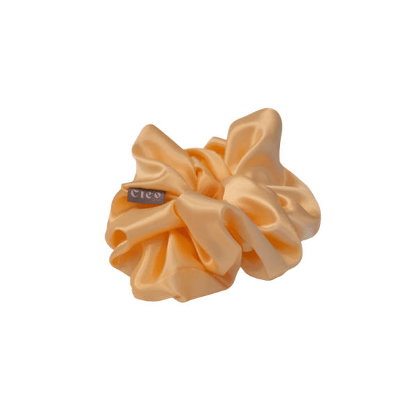 Chouchou en satin Jaune beurre