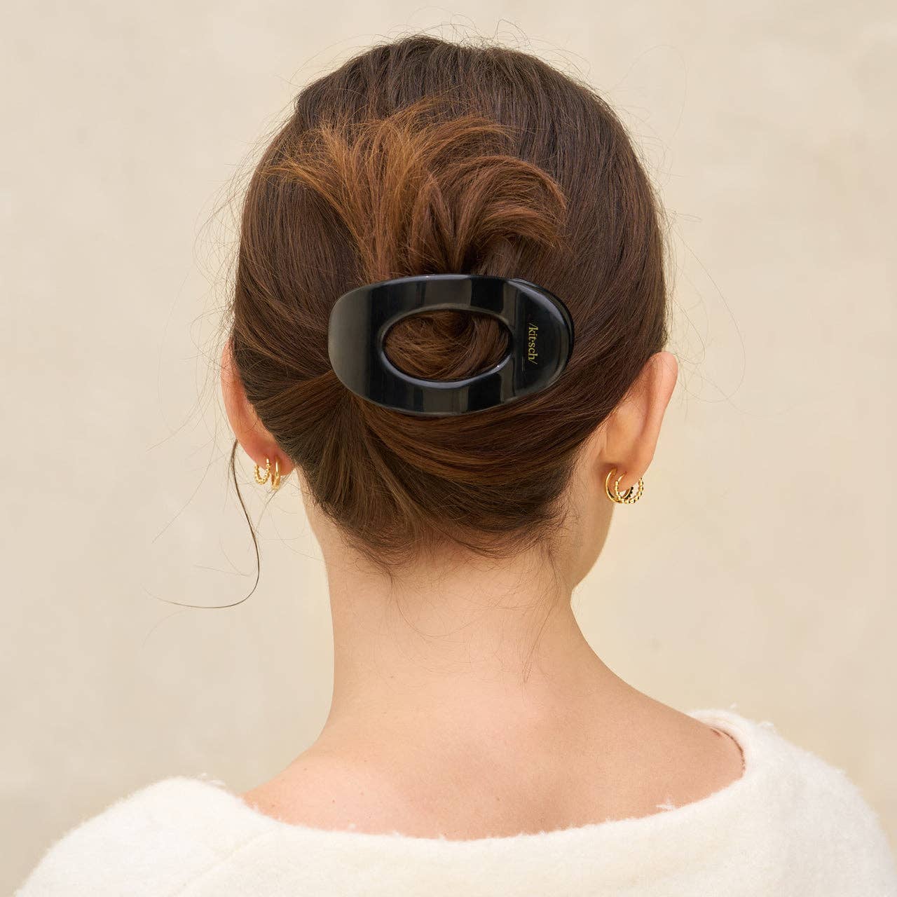 Clip Nuage Plat Noir - Moyen