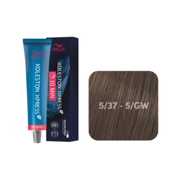 Coloration Permanente Koleston Xpress - Wella 5/37 - 5/GW
