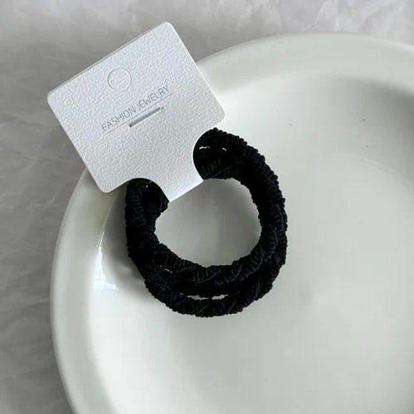 Élastiques à cheveux tressés – paquet de 3 Noir