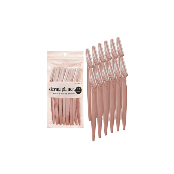 Ensemble de 12 dermaplaners en plastique recyclé - Terracotta