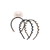 Lot de 2 serre-têtes zigzag - noir et écaille de tortue