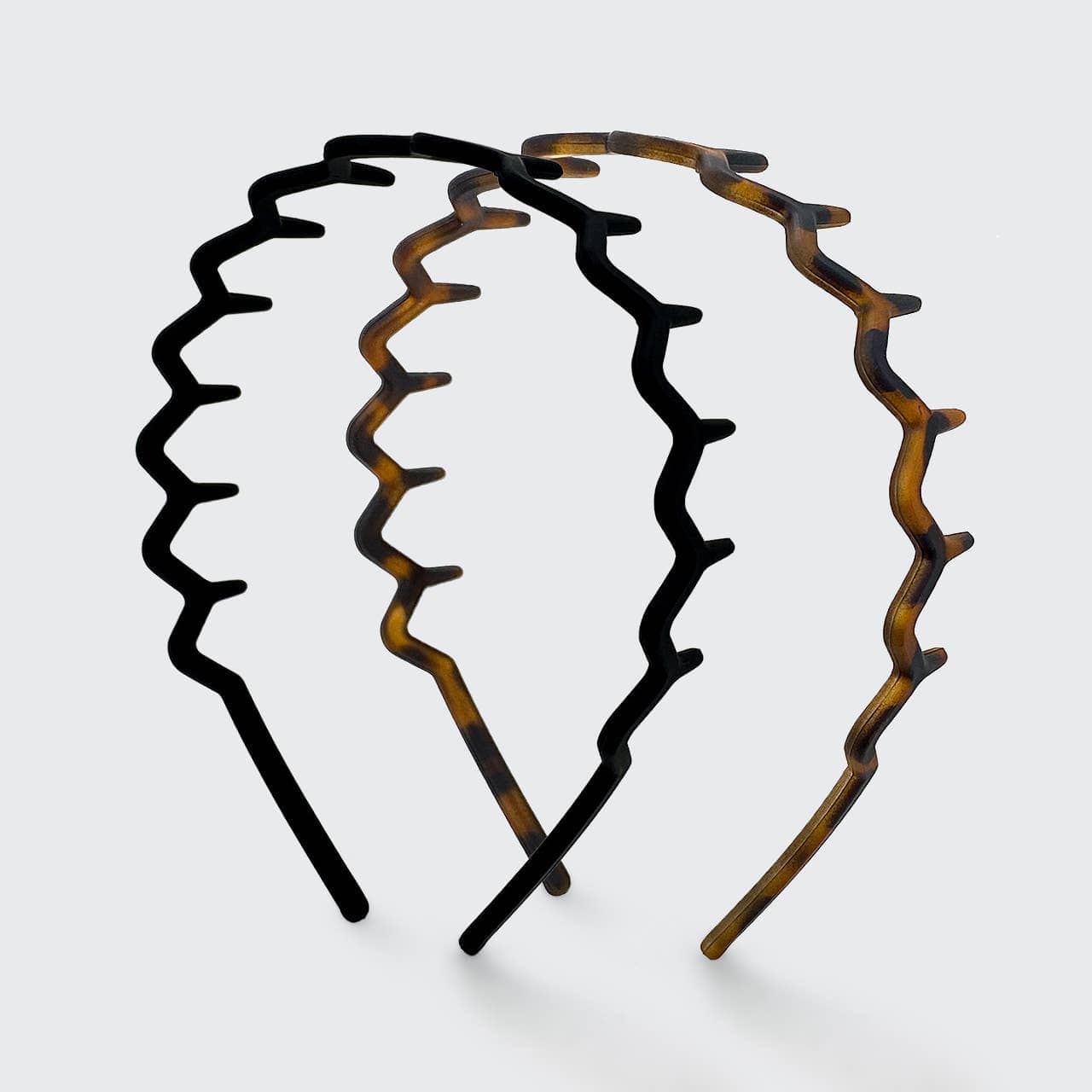 Lot de 2 serre-têtes zigzag - noir et écaille de tortue