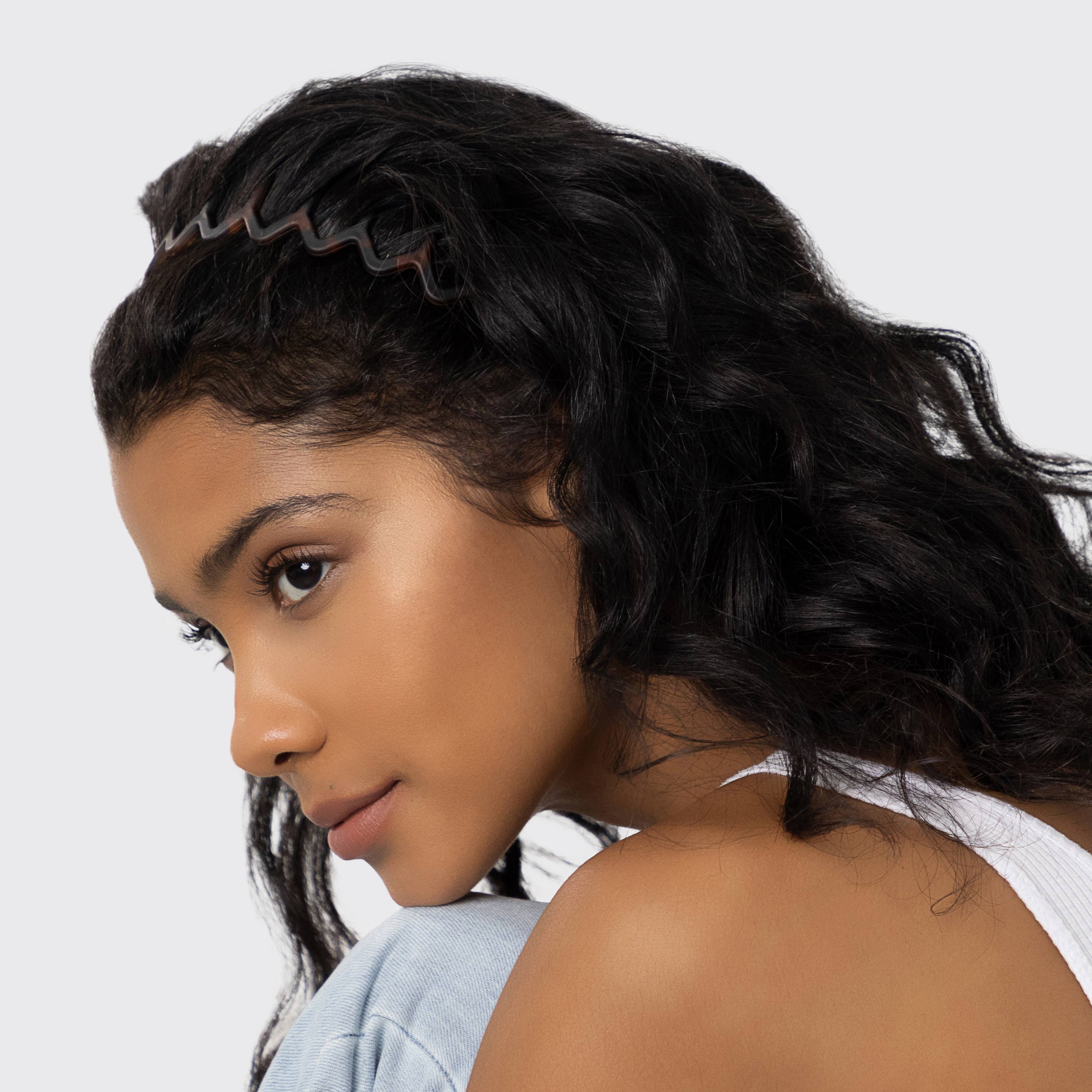 Lot de 2 serre-têtes zigzag - noir et écaille de tortue