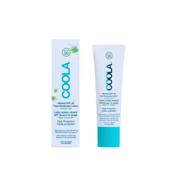 Lotion solaire minérale visage mate concombre FPS30 - COOLA