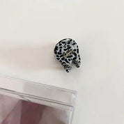 Mini pince à cheveux en acétate Pois noir et blanc
