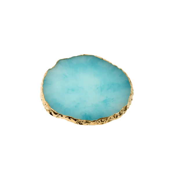 Pierre ronde en résine pour nail art Turquoise