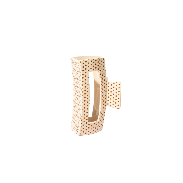 Pince à cheveux Polka Dot Beige Moyenne