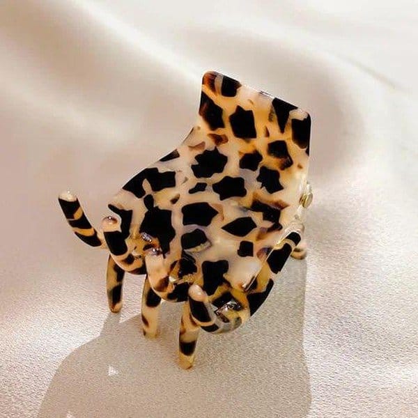 Pince à cheveux sept dents 2,7 cm Léopard