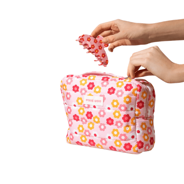 Sac à cosmétique à fleurs