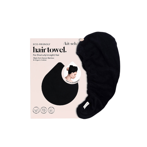 Serviette sèche-cheveux à séchage rapide Noire