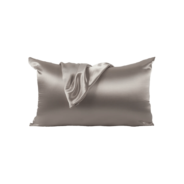 Taie d'oreiller en satin Beige taupe